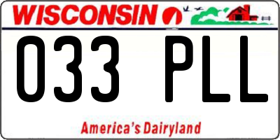 WI license plate 033PLL
