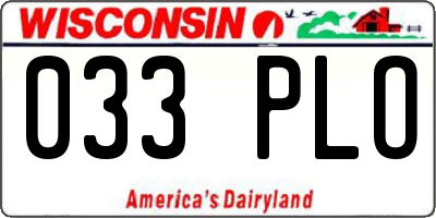 WI license plate 033PLO