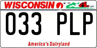 WI license plate 033PLP