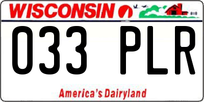WI license plate 033PLR