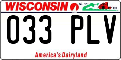 WI license plate 033PLV