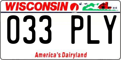 WI license plate 033PLY