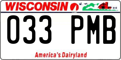 WI license plate 033PMB