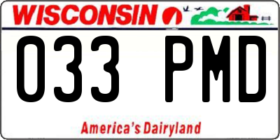 WI license plate 033PMD