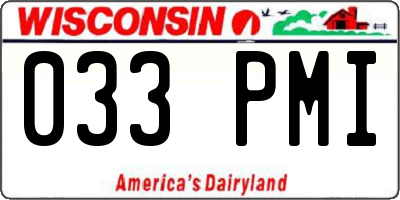 WI license plate 033PMI
