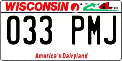 WI license plate 033PMJ