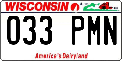 WI license plate 033PMN