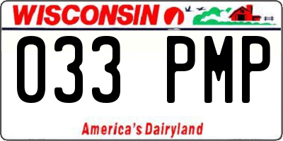 WI license plate 033PMP