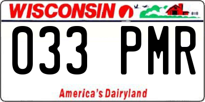 WI license plate 033PMR