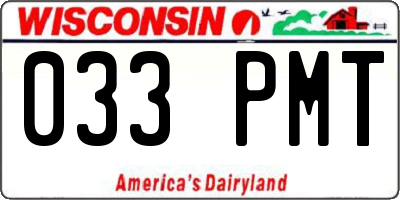 WI license plate 033PMT