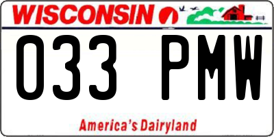 WI license plate 033PMW