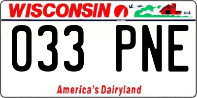 WI license plate 033PNE