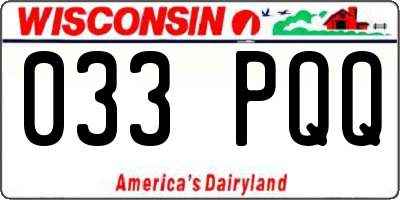 WI license plate 033PQQ
