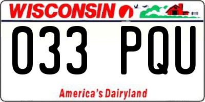 WI license plate 033PQU