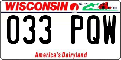 WI license plate 033PQW