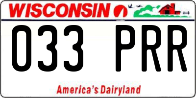 WI license plate 033PRR