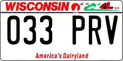 WI license plate 033PRV