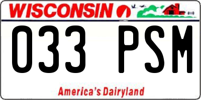WI license plate 033PSM