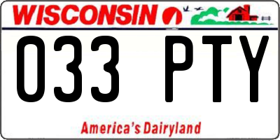WI license plate 033PTY