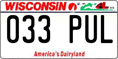 WI license plate 033PUL