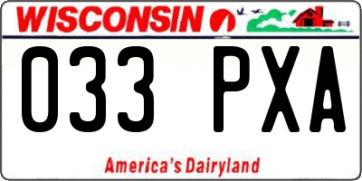 WI license plate 033PXA
