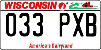 WI license plate 033PXB