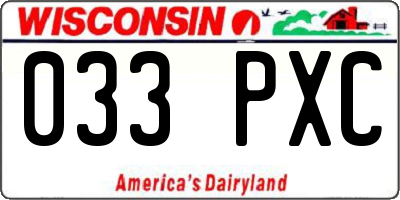 WI license plate 033PXC