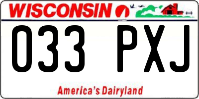 WI license plate 033PXJ