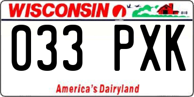 WI license plate 033PXK