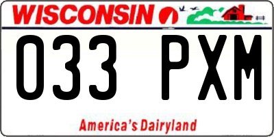 WI license plate 033PXM