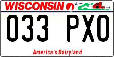 WI license plate 033PXO
