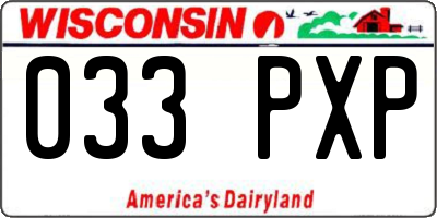 WI license plate 033PXP