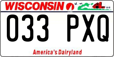 WI license plate 033PXQ