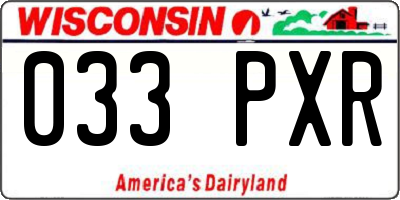 WI license plate 033PXR