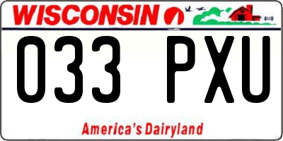 WI license plate 033PXU
