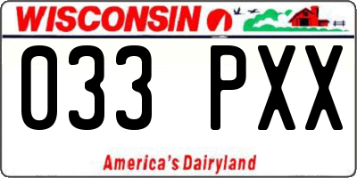 WI license plate 033PXX