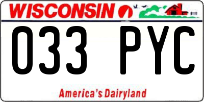 WI license plate 033PYC