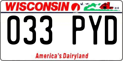 WI license plate 033PYD