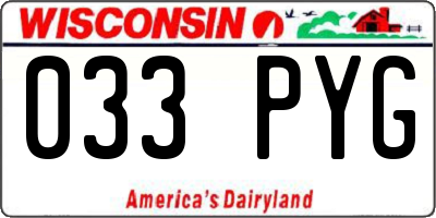WI license plate 033PYG