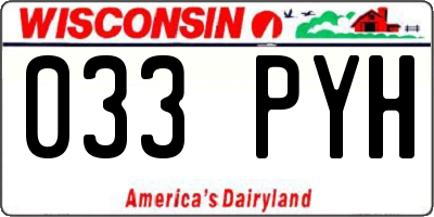 WI license plate 033PYH