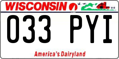 WI license plate 033PYI