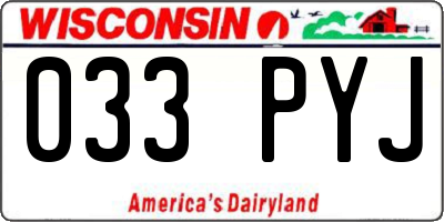 WI license plate 033PYJ