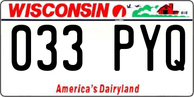 WI license plate 033PYQ