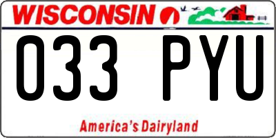 WI license plate 033PYU