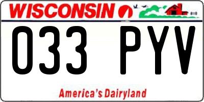 WI license plate 033PYV