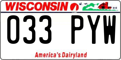 WI license plate 033PYW