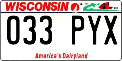 WI license plate 033PYX
