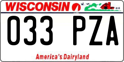 WI license plate 033PZA