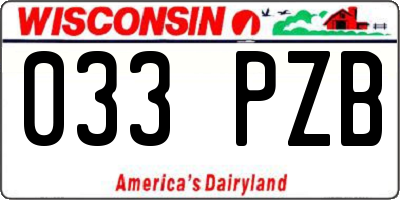 WI license plate 033PZB