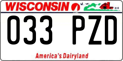WI license plate 033PZD